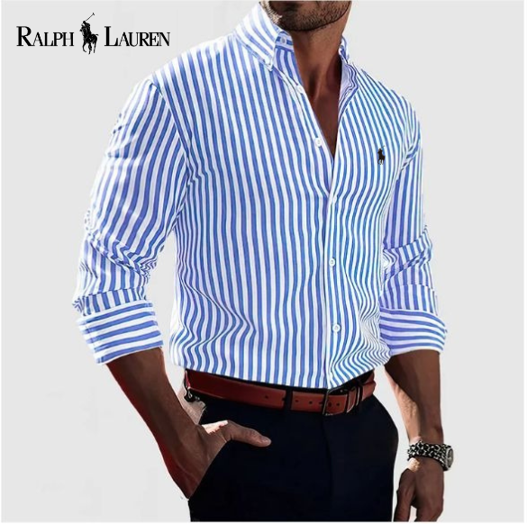 Camisa de vestir de algodón a rayas RL™