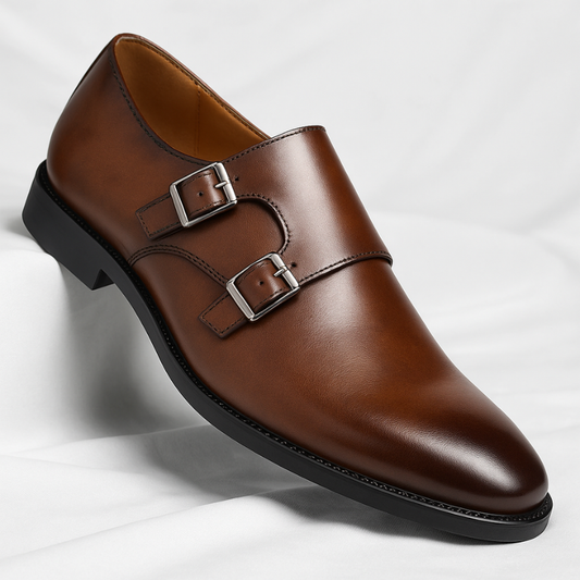 Veneto Leather Monk Strap Loafers