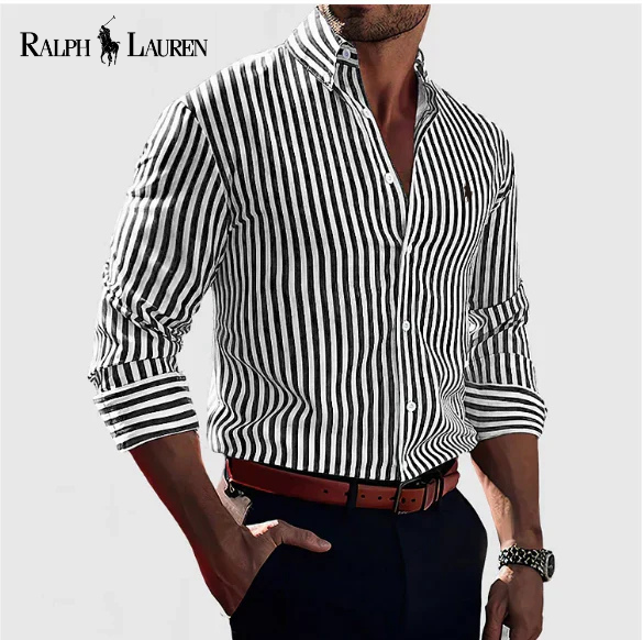 Camisa de vestir de algodón a rayas RL™
