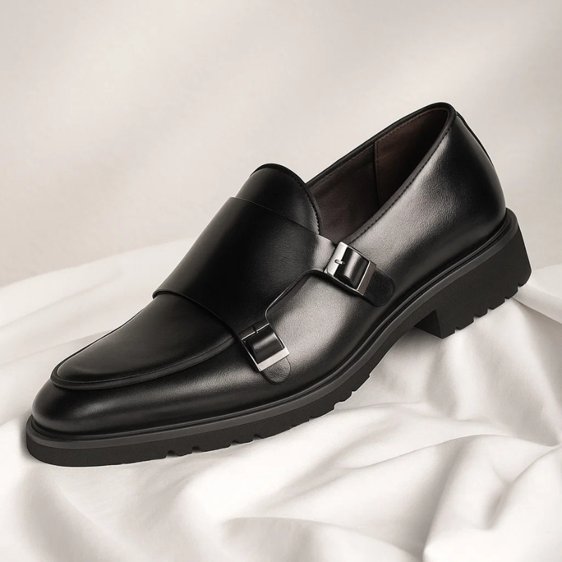 Oxford Leather Monk Strap Loafers