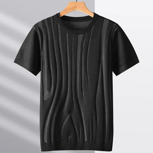 Camisa de punto de seda de hielo con jacquard Hype