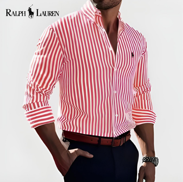 Camisa de vestir de algodón a rayas RL™