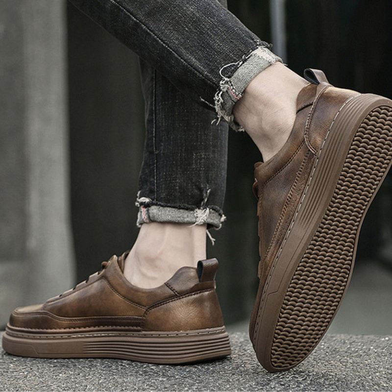 Zapatillas de cuero genuino Roma Italiana