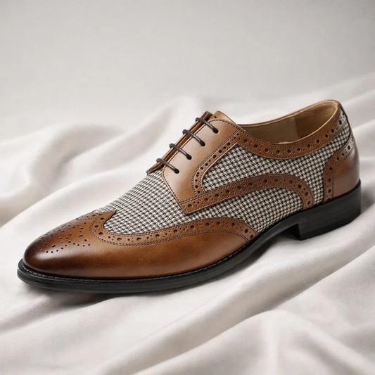 Zapatos de vestir Gatsby con estampado de pata de gallo