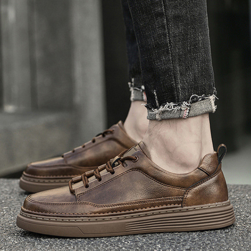 Zapatillas de cuero genuino Roma Italiana