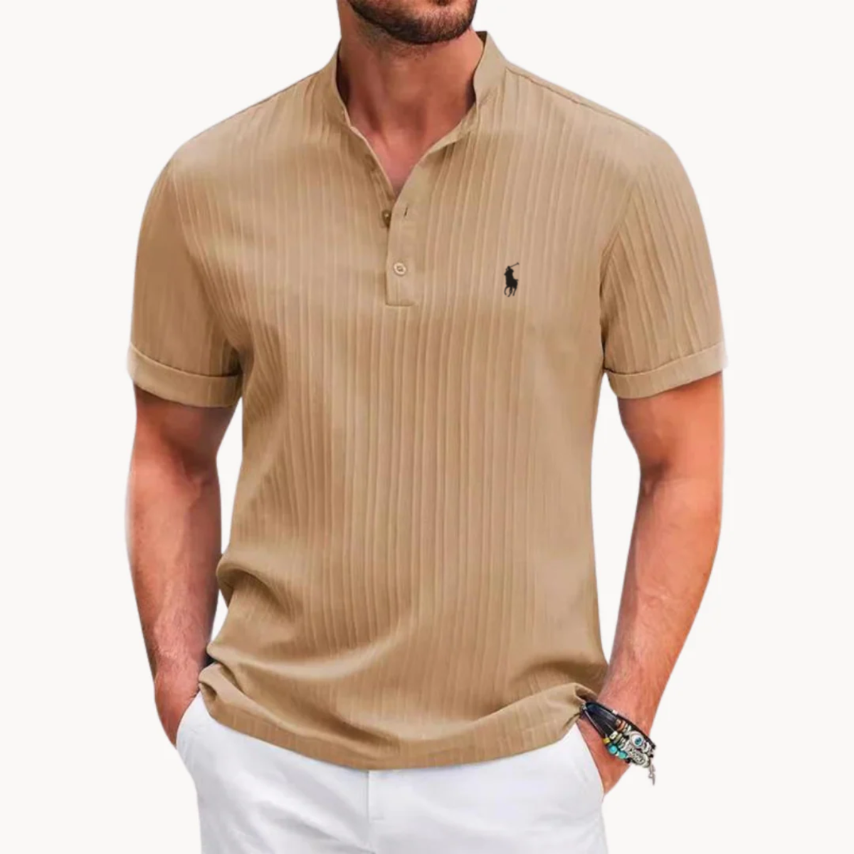 LC Ribbed Henley Shirt - Clearance Sale