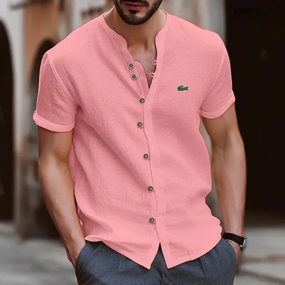 LC Textured Button Henley Shirt - Clearance Sale