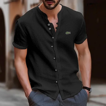 LC Textured Button Henley Shirt - Clearance Sale