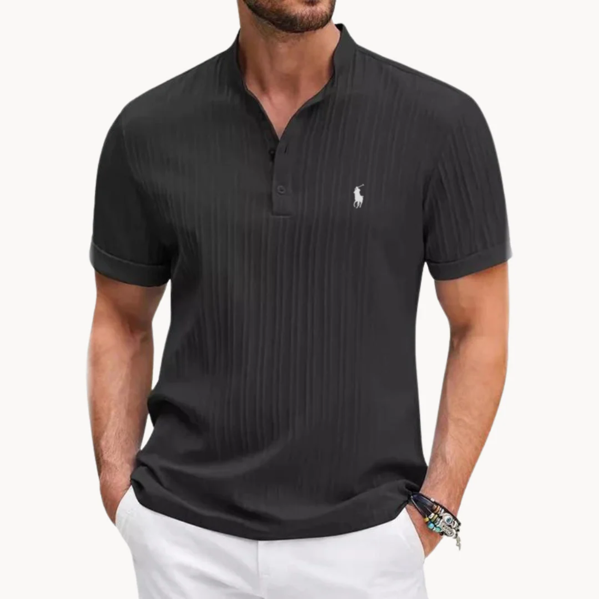 LC Ribbed Henley Shirt - Clearance Sale