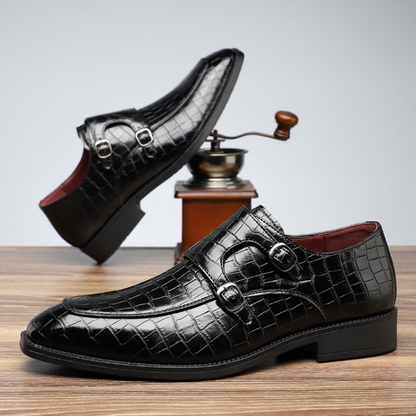 Vittorio Leather Monk Strap Loafers
