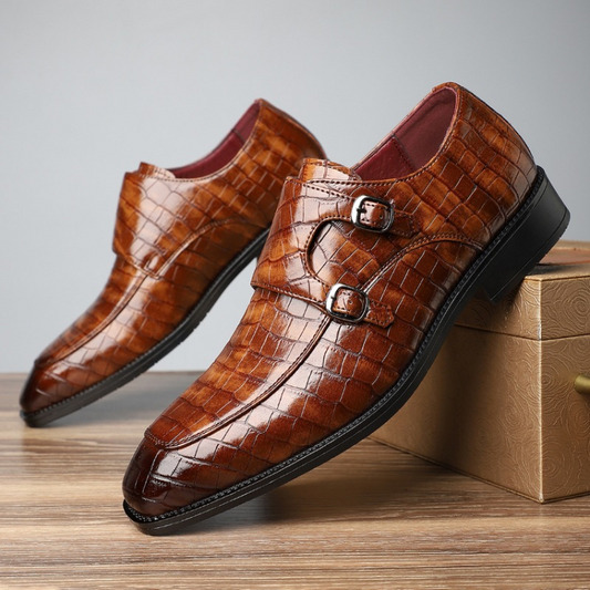 Vittorio Leather Monk Strap Loafers