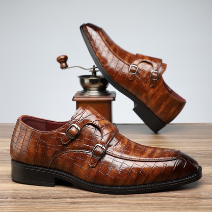 Vittorio Leather Monk Strap Loafers