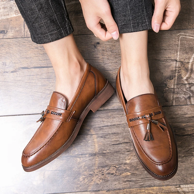 Lusso Italiana Leather Tassel Loafers