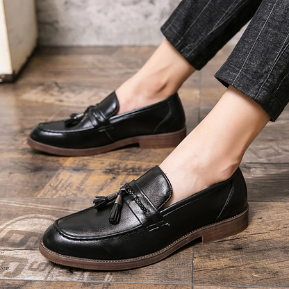 Lusso Italiana Leather Tassel Loafers