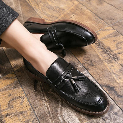 Lusso Italiana Leather Tassel Loafers