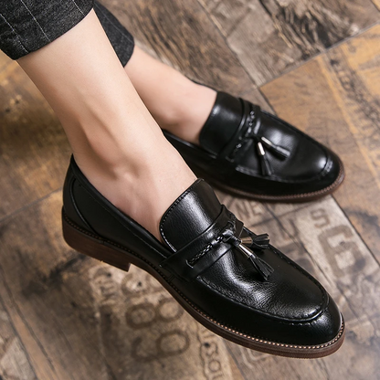 Lusso Italiana Leather Tassel Loafers