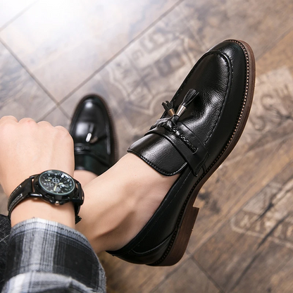 Lusso Italiana Leather Tassel Loafers