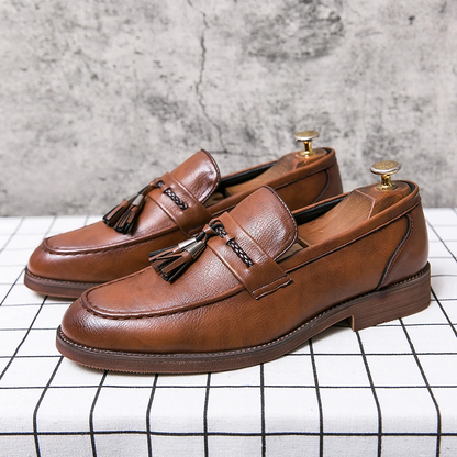 Lusso Italiana Leather Tassel Loafers