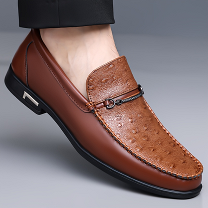 Cristiano Ostrich Leather Loafers
