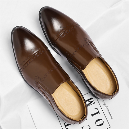 Matteo Leather Brogue Loafers