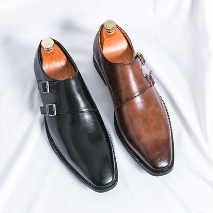 Veneto Leather Monk Strap Loafers