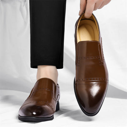Matteo Leather Brogue Loafers