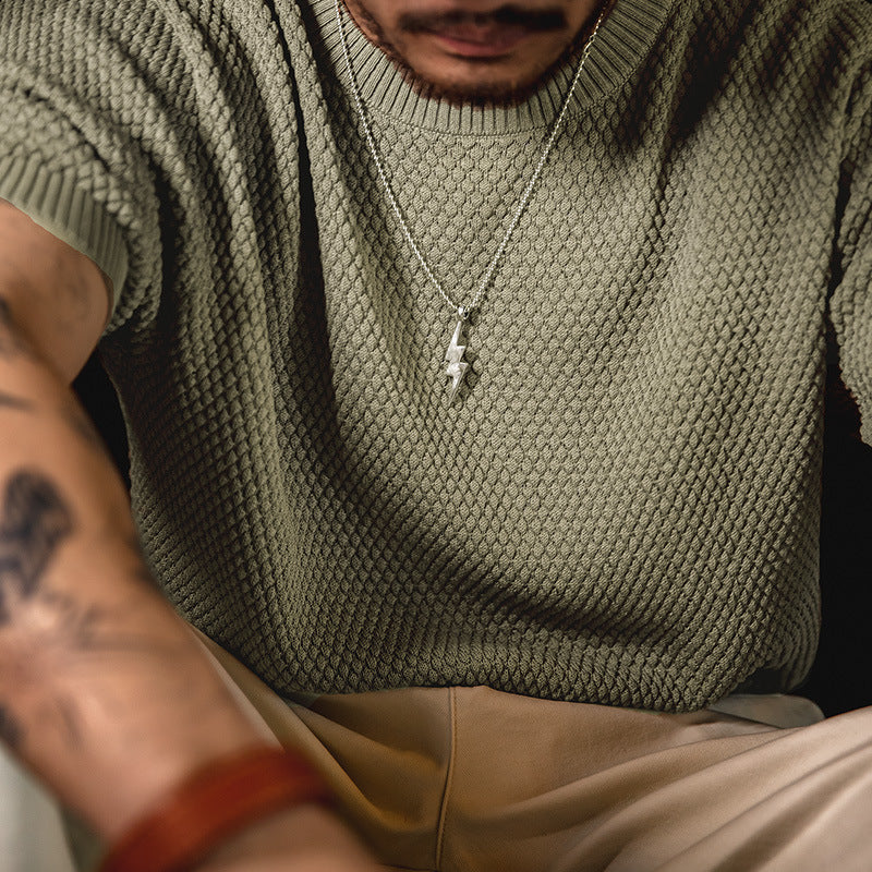 Camiseta oversize de punto tipo varsity