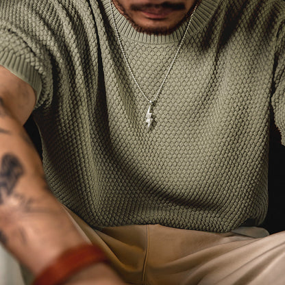 Camiseta oversize de punto tipo varsity