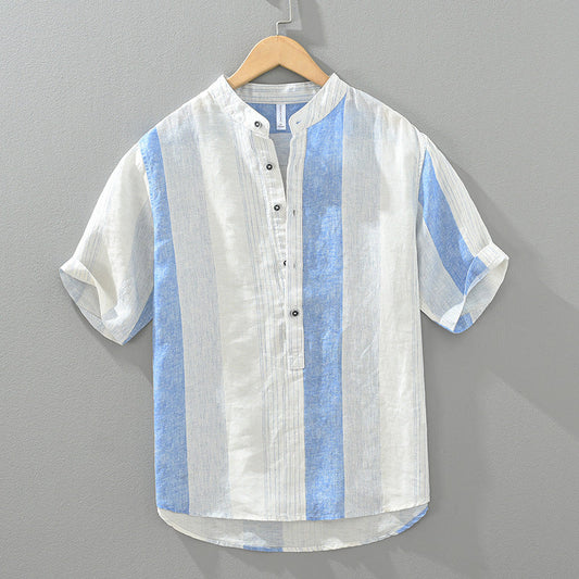 Camisa tipo henley con estampado de mosaico
