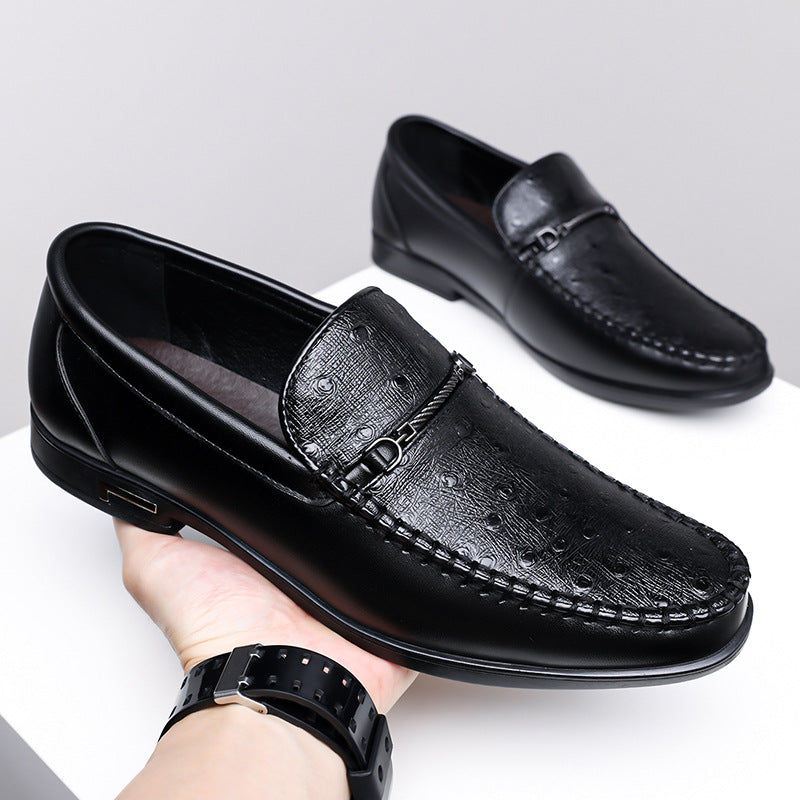 Cristiano Ostrich Leather Loafers