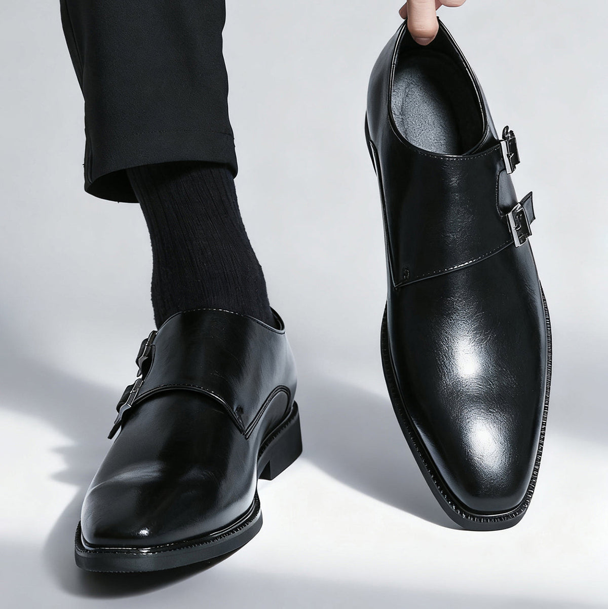 Veneto Leather Monk Strap Loafers