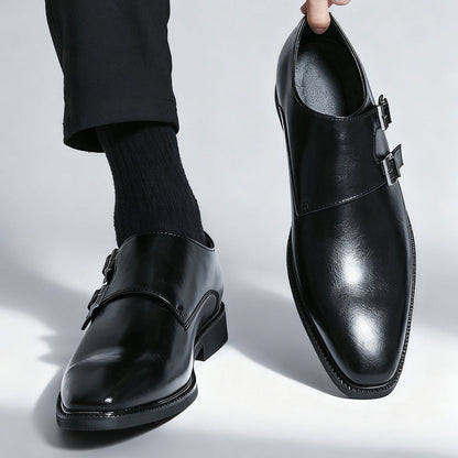 Veneto Leather Monk Strap Loafers