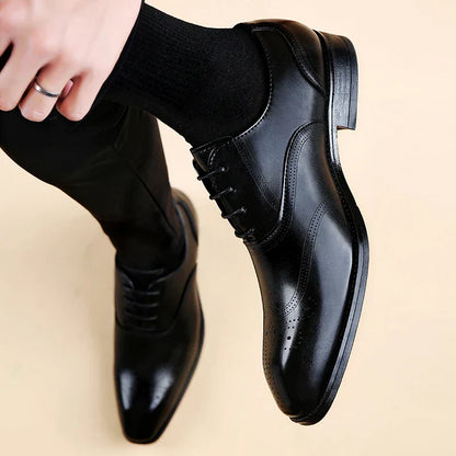 Lucas Leather Brogue Dress Shoes