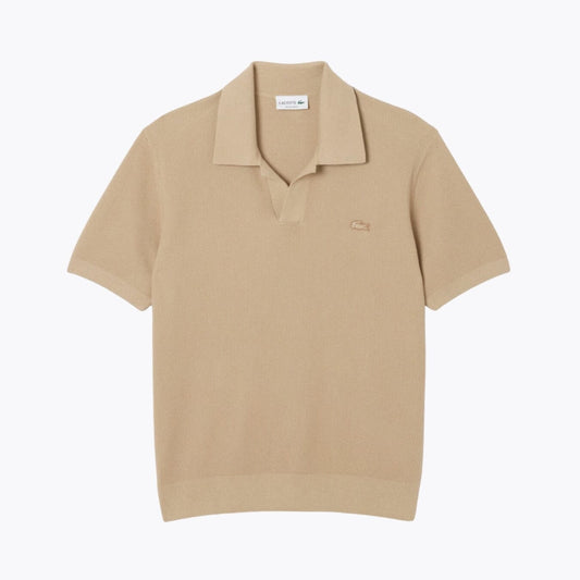 Suéter con cuello tipo polo abierto y mezcla de algodón LC