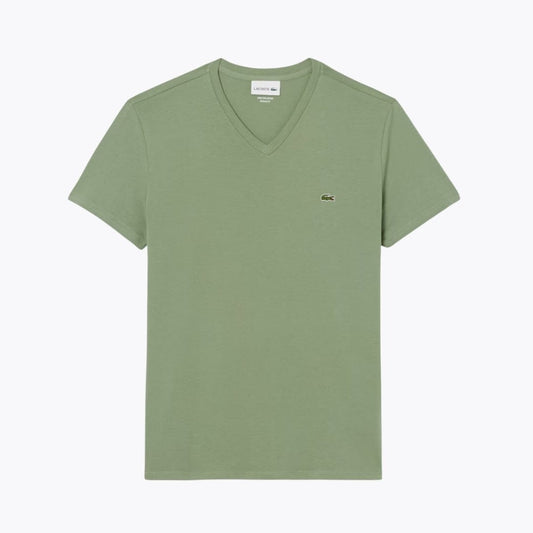 Camiseta de cuello en V de algodón Pima ligero LC