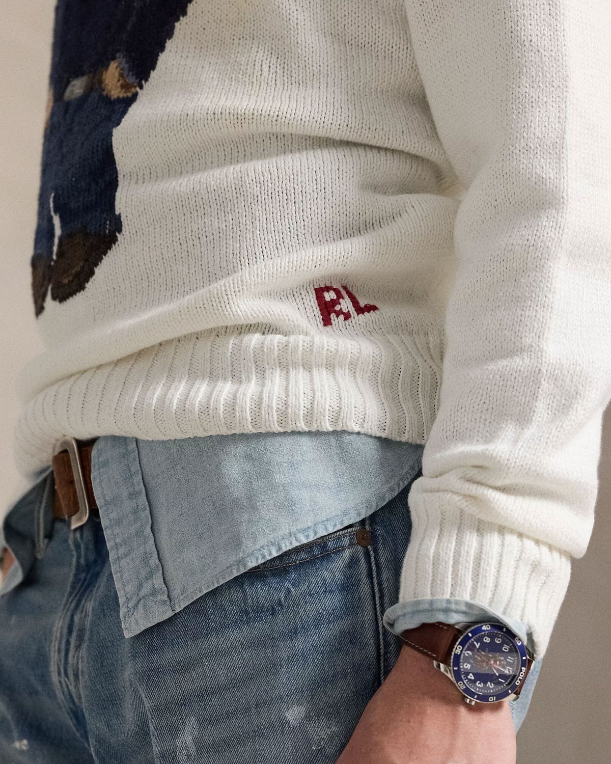 RL Polo Bear Cotton-Linen Sweater