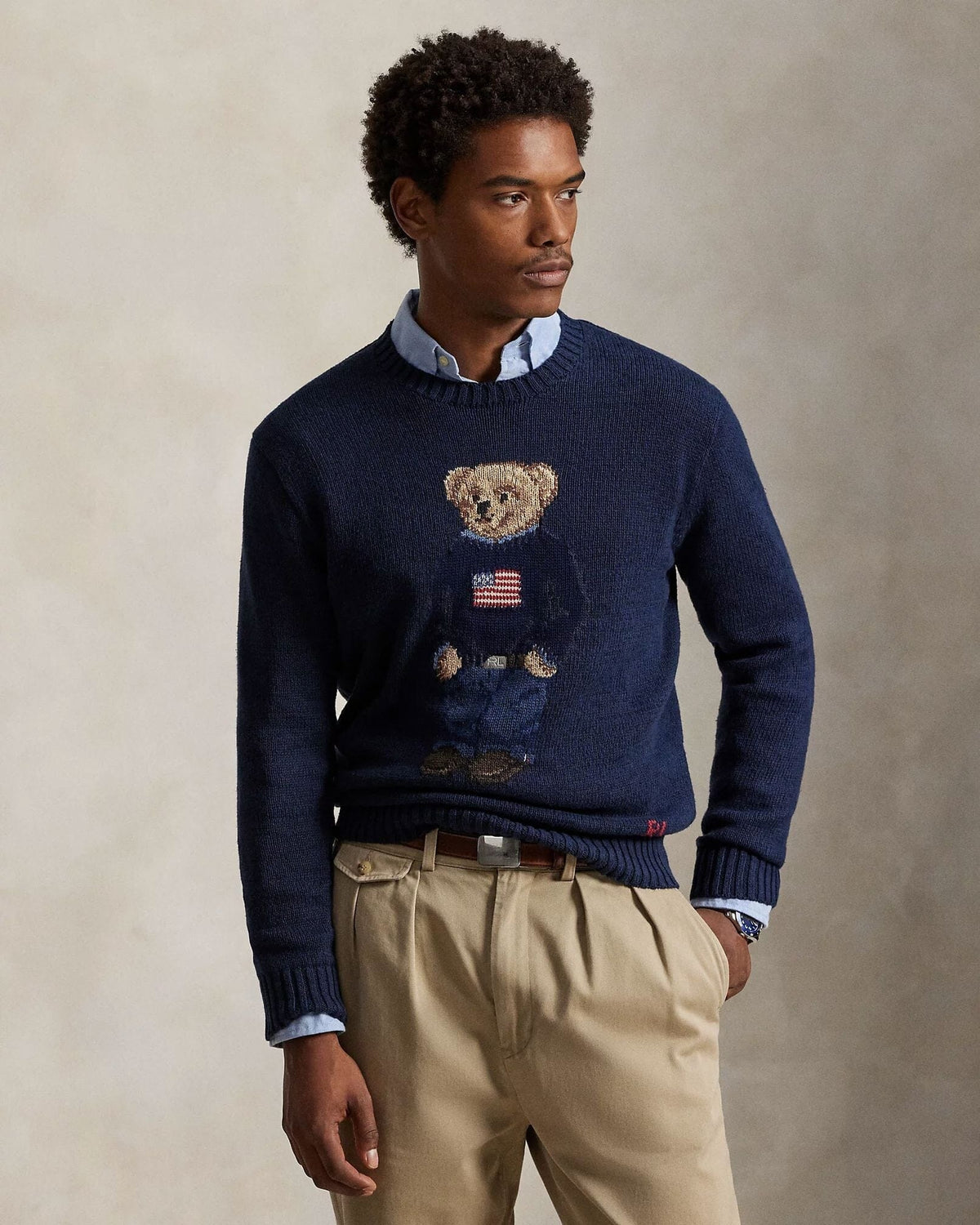 RL Polo Bear Cotton-Linen Sweater