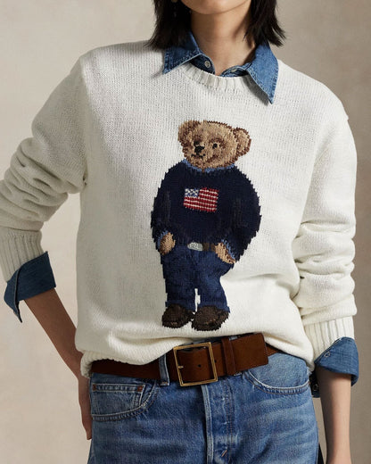 RL Polo Bear Cotton-Linen Sweater
