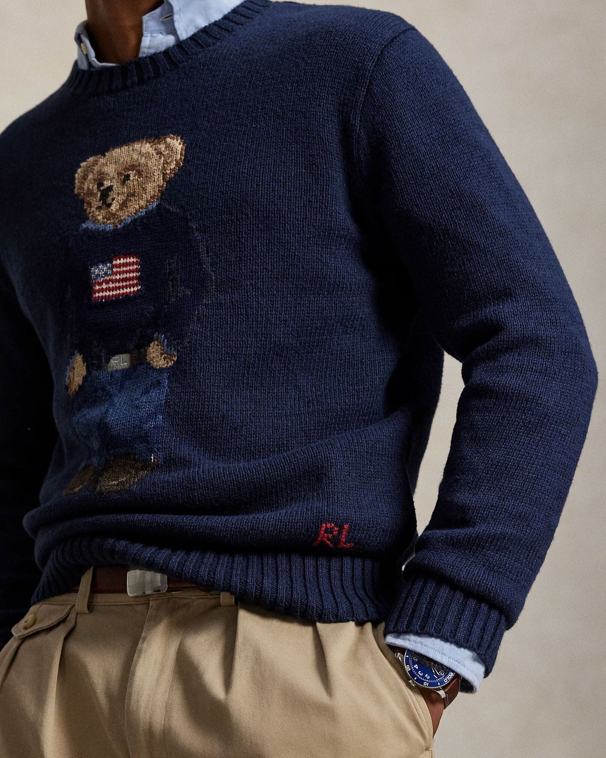 RL Polo Bear Cotton-Linen Sweater