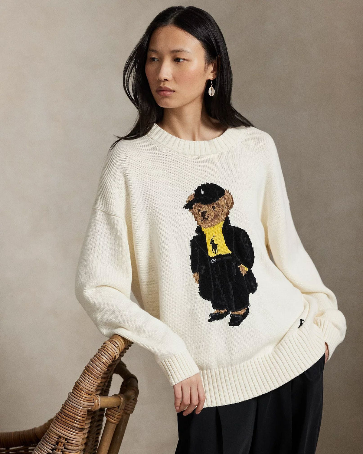RL Polo Bear Cotton Crewneck Sweater