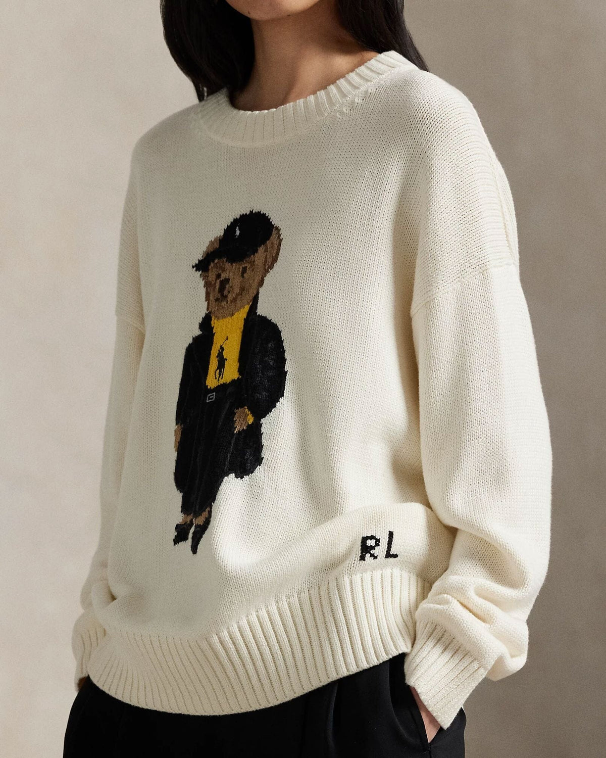 RL Polo Bear Cotton Crewneck Sweater