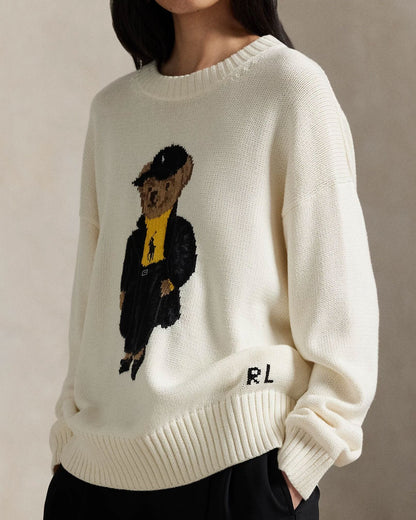 RL Polo Bear Cotton Crewneck Sweater