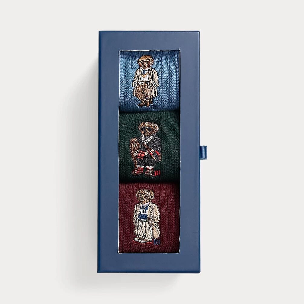 RL Polo Bear Crew Socks 3-Gift Set