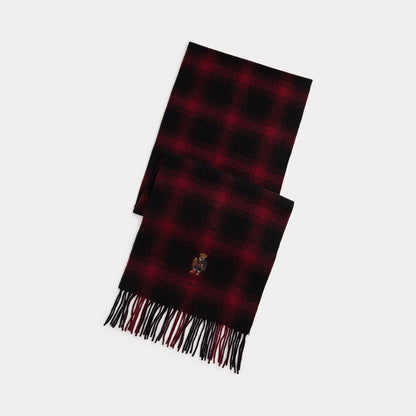 RL Polo Bear Plaid Wool Scarf