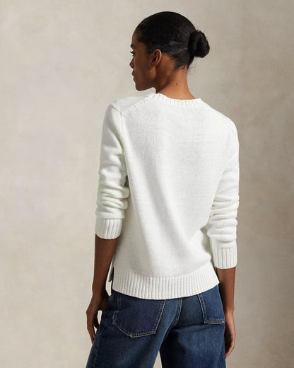 RL Polo Bear Linen-Cotton Crewneck Sweater