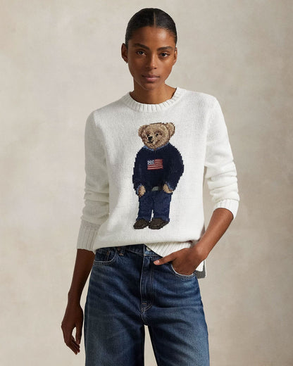 RL Polo Bear Linen-Cotton Crewneck Sweater