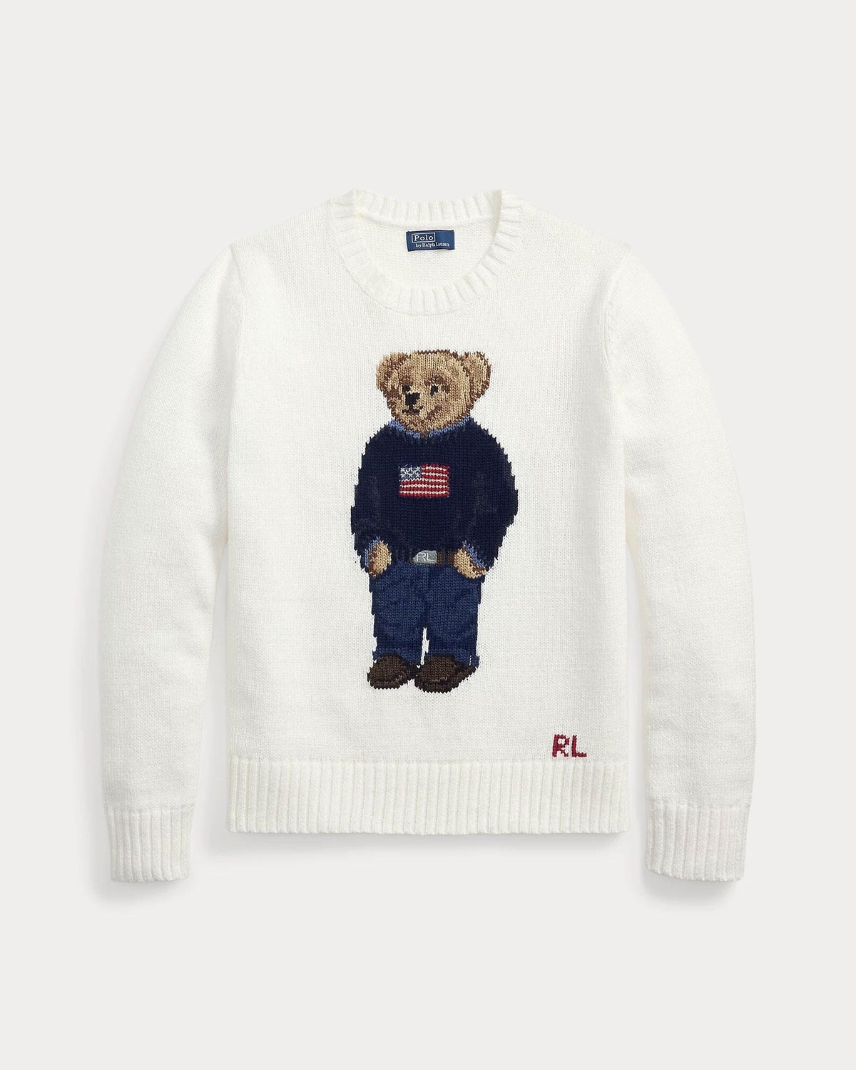 RL Polo Bear Linen-Cotton Crewneck Sweater