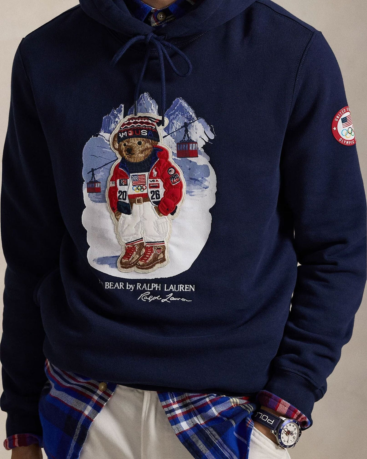 RL Team USA Polo Bear Hoodie