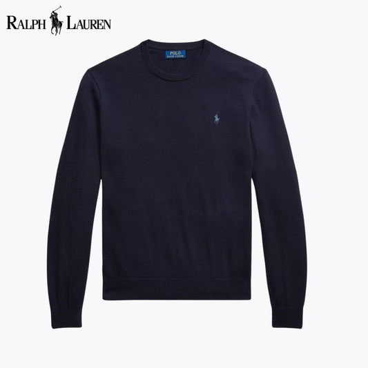 Jersey de cuello redondo de algodón y cachemir RL