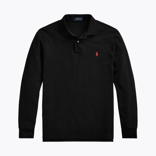 Polo de malla de manga larga RL